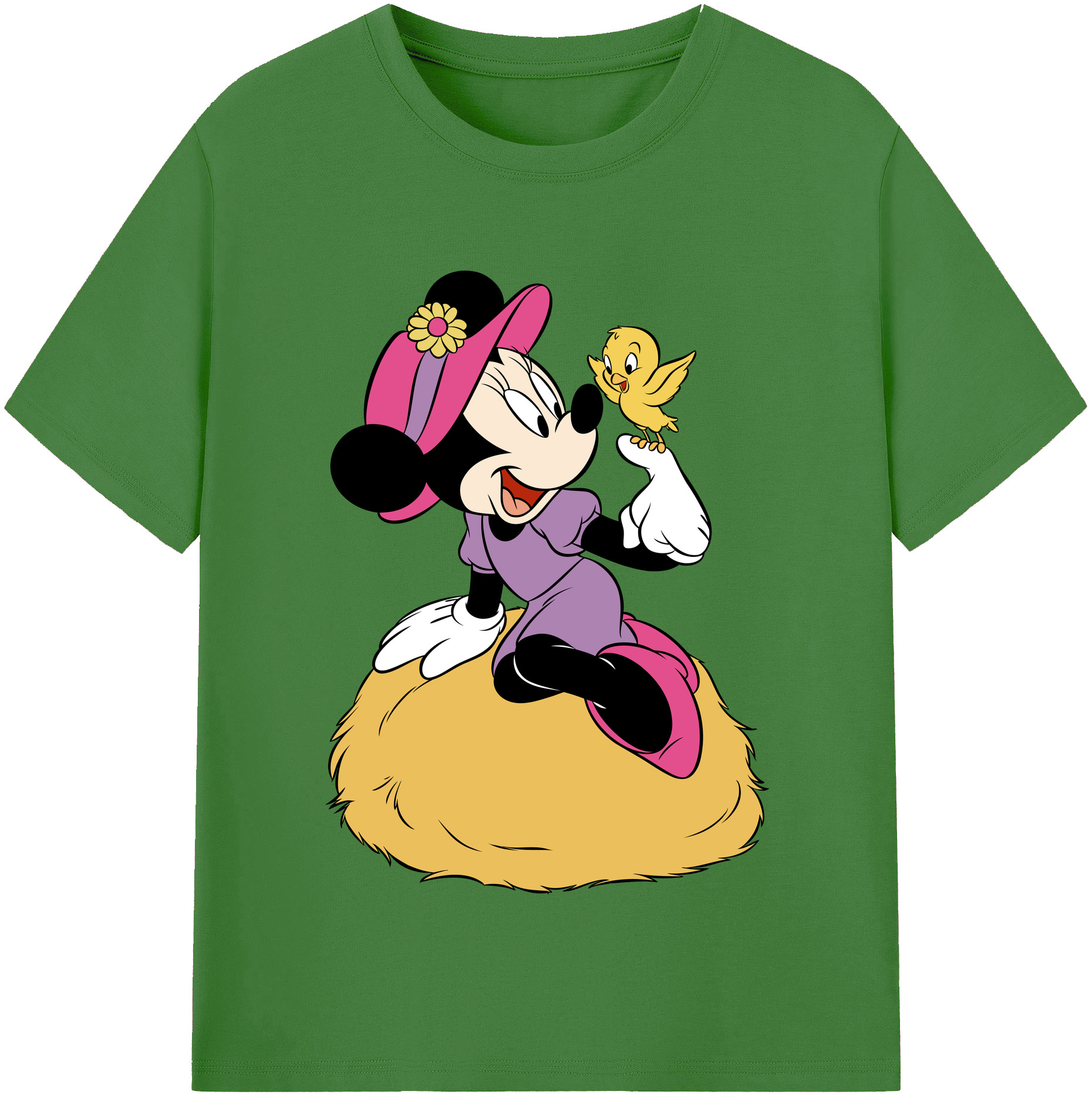 （画像用） ミッキーマウス Mickey Mouse レディースカジュアルプリントTシャツ（綿100％）